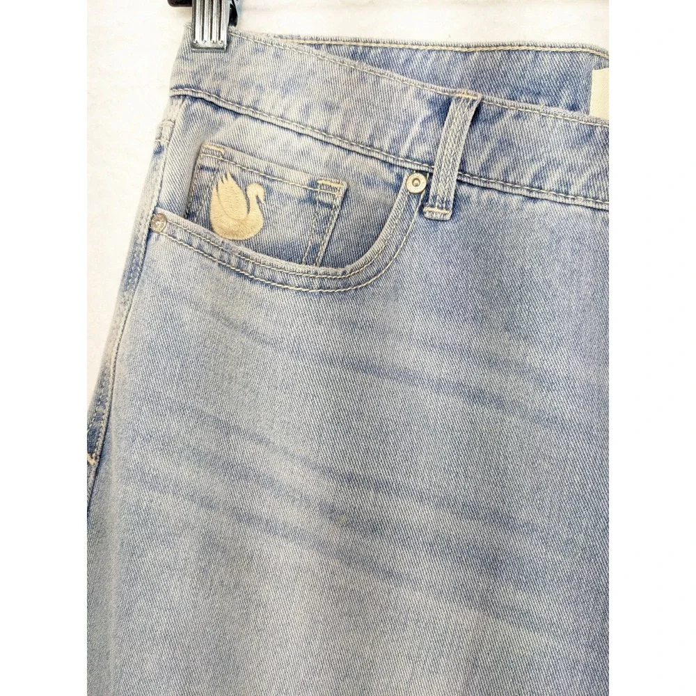 Gloria Vanderbilt Christian Siriano Wide Leg Short Denim‎ Mom Jeans 31/12